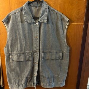 Sleeveless oversized Denim Vest size XXL